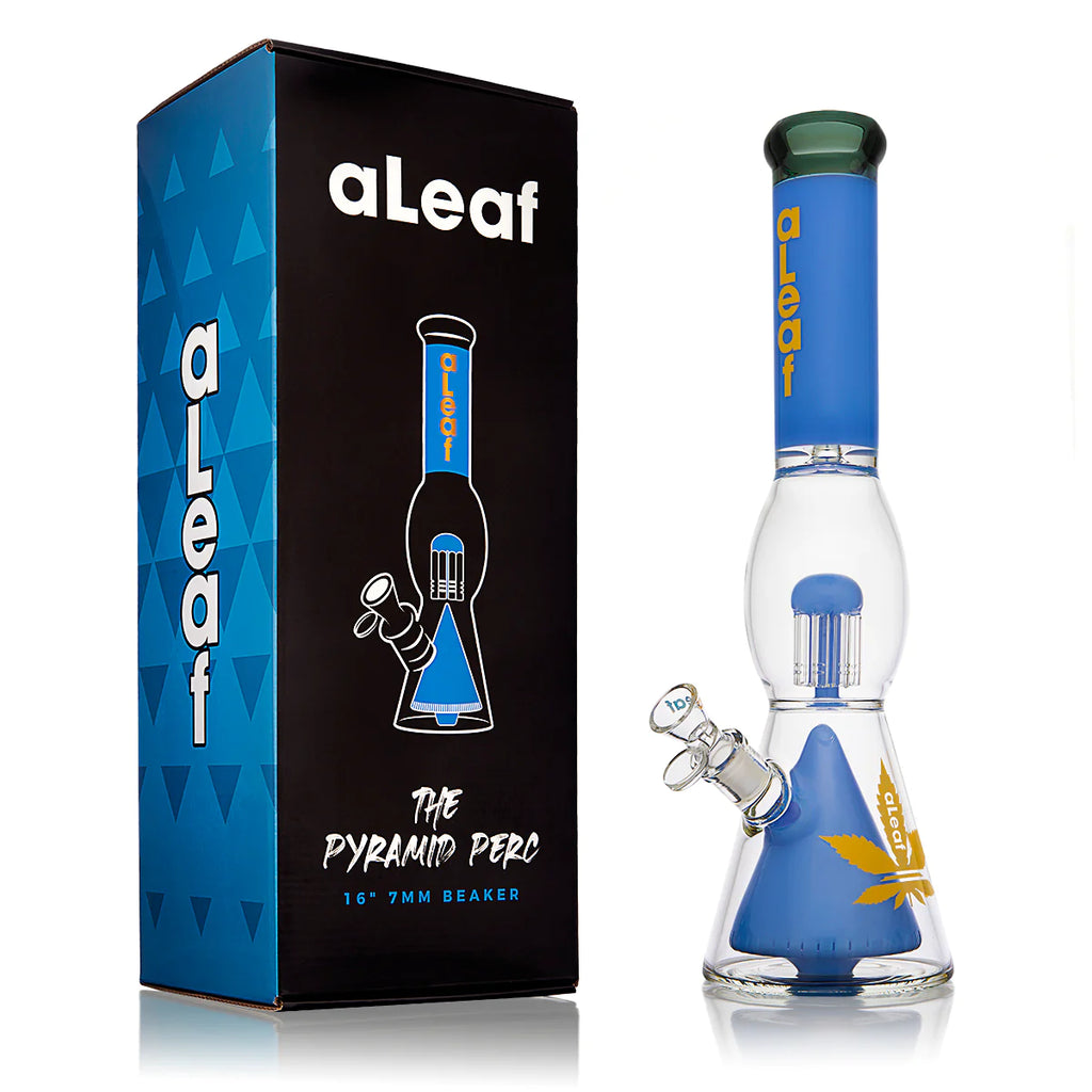 Aleaf Glass - 16" Pyramid Perc With Showerhead Glass Beaker 7mm Thick