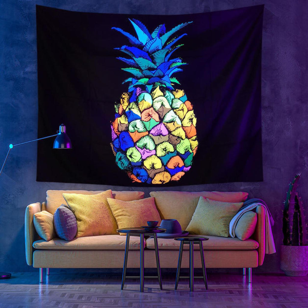 Pineapple UV Reactive Tapestry