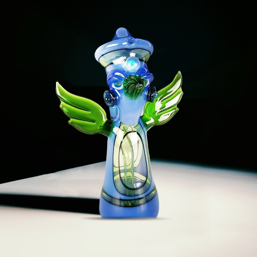 Creep Glass - Blue Sparkle Encalmo Winged Bird