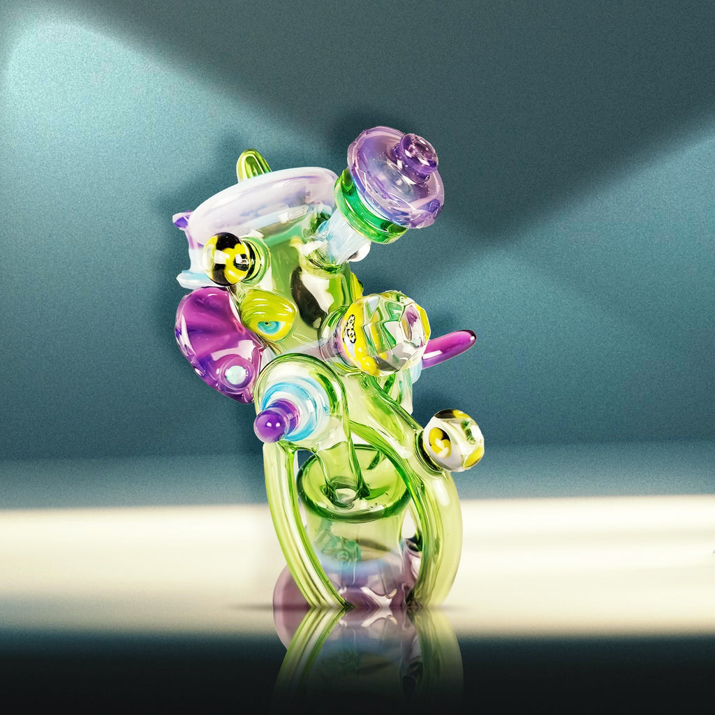 Creep Glass - Ganesh Peyote Portal Recycler - Green, Purple