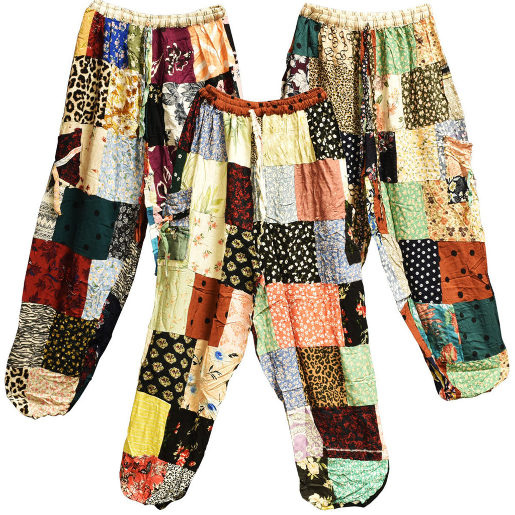 Colorful Patchwork Harem Pants | 36"