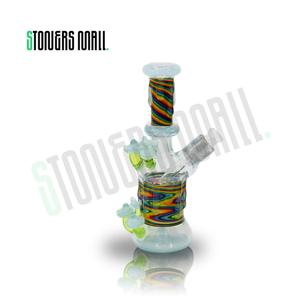 Heady Multicolor Drippy Rig with Mushrooms - Danlee Glass