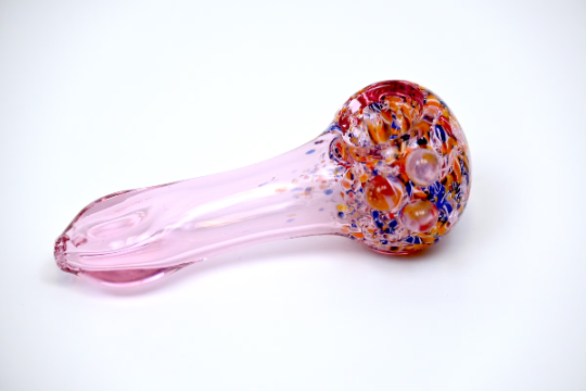 Vibrant Pink Handmade and Unique Glass Pipe 5'