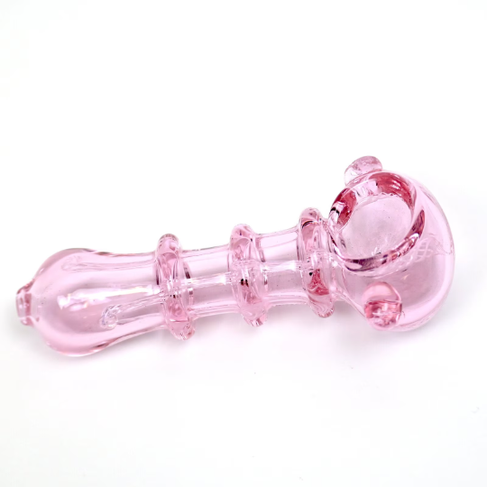 Pink Unique Handmade Clear Pink Glass Pipe 5'