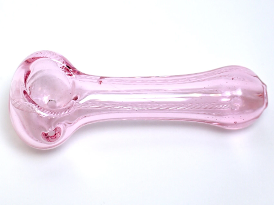 Charming Clear Pink Handmade Glass Pipe 5'
