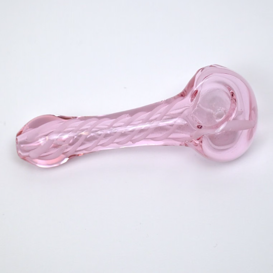 Glowing Clear Pink Glass Pipe 5'