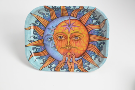 Sun and Moon Metal Rolling Tray (14x18cm)